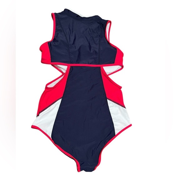 LafyKoly Red/White/Blue Side Cut Out Monokini Size XL (US 10-12) - Picture 10 of 14
